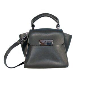 ZAC POSEN Eartha $495 Pewter/Gunmetal Iconic Mini Handle Crossbody Bag - MINT